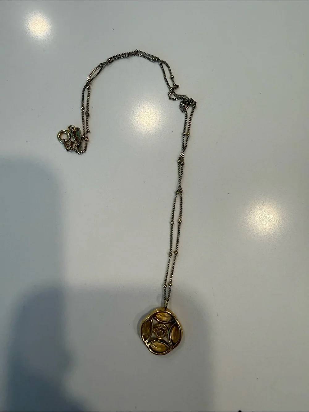 Satya Gold-Tone Necklace with Amber Gem Pendant